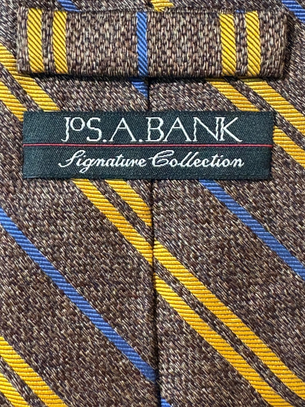 Jos. A. Bank Signature Collection 100% Silk Tie Italy Brown Striped